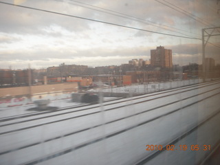 snow on the railroad tracks in Philly