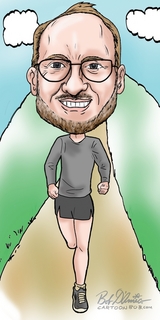 Mercer Island Half Marathon - Adam's cartoon image