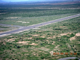 aerial - Coolidge (P08) with airplane off runway