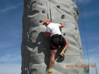 Gila Bend (E63) fly in - Adam climbing 'plastic pigs's nose' rocks