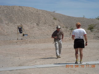 Gila Bend (E63) fly in - at the range - Adam shooting rifle at bomb