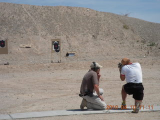 Gila Bend (E63) fly in - at the range - Adam shooting rifle at bomb