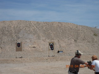 Gila Bend (E63) fly in - at the range - Adam shooting rifle at bomb