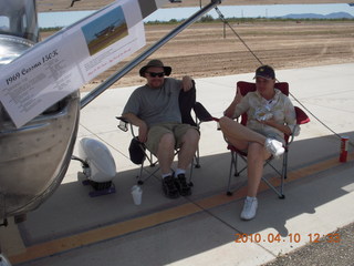 Gila Bend (E63) fly in - Travis and Jennifer under his C150 wing