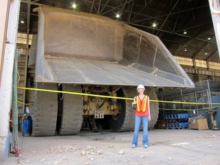 Sean's picture - Bagdad mine tour - Kristina and big dump truck