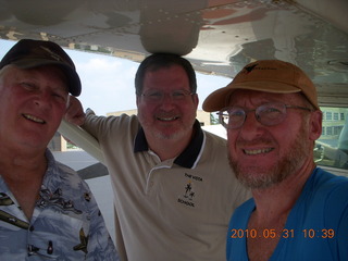 Neil, Dave, Adam under N3130S wing