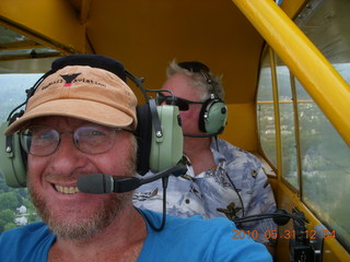 Adam and Neil flying in Neil's Piper Cub