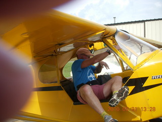 getting in and out of Neil's Piper Cub - Adam