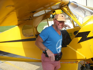 getting in and out of Neil's Piper Cub - Adam