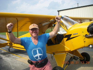 Adam and Neil flying in Neil's Piper Cub