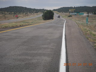 Grand Canyon Caverns (L37) trip - Adam running on Route 66