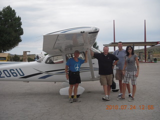 Grand Canyon Caverns (L37) trip - Adam, Peter, Dave, Sarah, and airplane