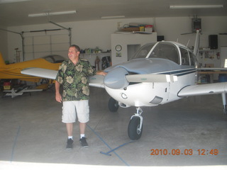 1 7b3. Bob and N8377W in Watkins hangar