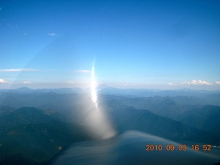 aerial - Oregon - sun on propeller
