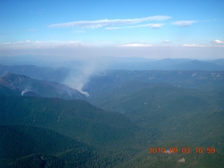 aerial - Oregon - smoky area
