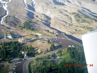 aerial - Oregon - Mount Hood - Overlook Hotel from The Shining