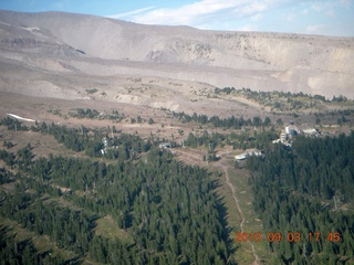 aerial - Oregon - Mount Hood - Overlook Hotel from The Shining