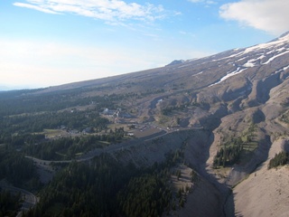 aerial - Oregon - Mount Hood - Overlook Hotel from The Shining