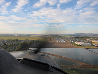 N8377W takeoff Independence (7S5) climbout