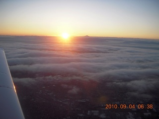 7S5 to DVT trip - aerial sunrise over clouds