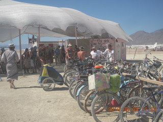 7S5 to DVT trip - Nevada - Black Rock City - Burning Man entrance - woman with face protected