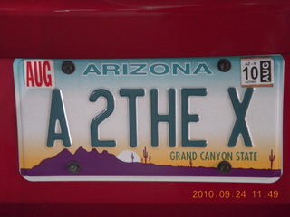 A 2THE X license plate