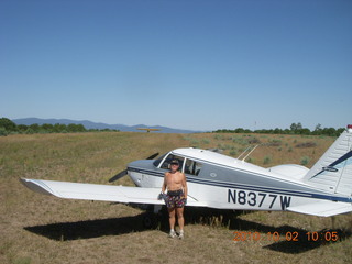 69 7c2. Adam and N8377W at Me-Own airstrip after my run