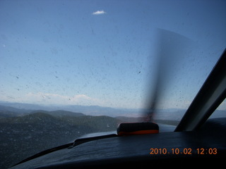 N8377W - rain on the windshield flying back to Arizona