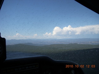 153 7c2. N8377W - rain on the windshield flying back to Arizona