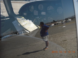 Peter reflected in N8377W windshield