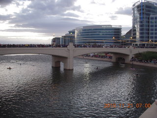 Arizona Ironman spectators on Mill Street bridge