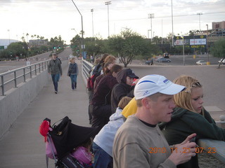 Arizona Ironman spectators on Rural Road bridge