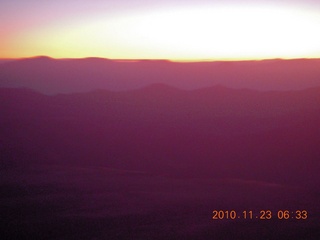 Moab trip - aerial sunrise north of Phoenix