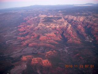 Moab trip - aerial Sedona area predawn