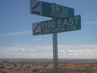 96 7dp. Moab trip - Hanksville run - Dirty Devil Canyon road sign