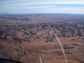 116 7dp. Moab trip - aerial White Wash Sand Dunes airstrip