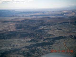 117 7dp. Moab trip - aerial White Wash Sand Dunes airstrip