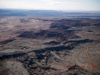 118 7dp. Moab trip - aerial White Wash Sand Dunes airstrip