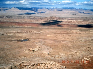 123 7dp. Moab trip - aerial White Wash Sand Dunes airstrip