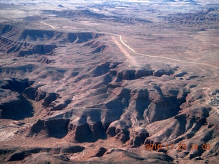 124 7dp. Moab trip - aerial White Wash Sand Dunes airstrip