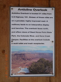 15 7dq. Moab trip - drive to Canyonlands Needles - overlook sign