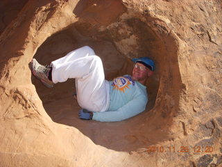 Moab trip - Arches Devil's Garden hike - Adam in  hole in rock