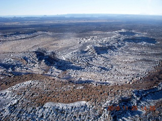 43 7dr. Moab trip - aerial - Utah snow