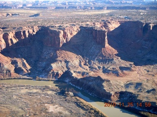 49 7dr. Moab trip - aerial - Green River - washed out road