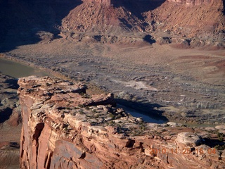 Moab trip - aerial - Green River - washed out road