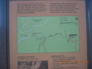 183 7ds. Moab trip - Needles - Confluence Overlook hike - sign
