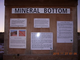 6 7dt. Moab trip - Mineral Canyon (Bottom) road sign