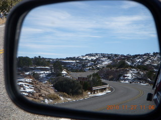 97 7dt. Moab trip - drive from Canyonlands - mirror  view
