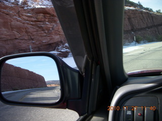 Moab trip - drive from Canyonlands - mirror view