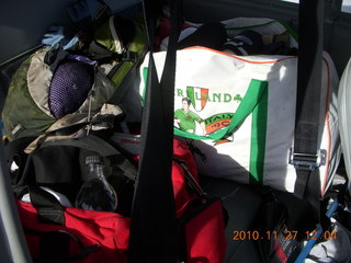 129 7dt. Moab trip - my luggage in back seat of N8377W